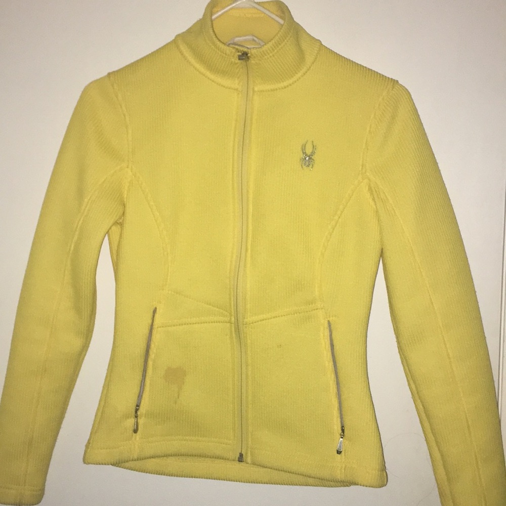 Yellow spyder skiing jacket